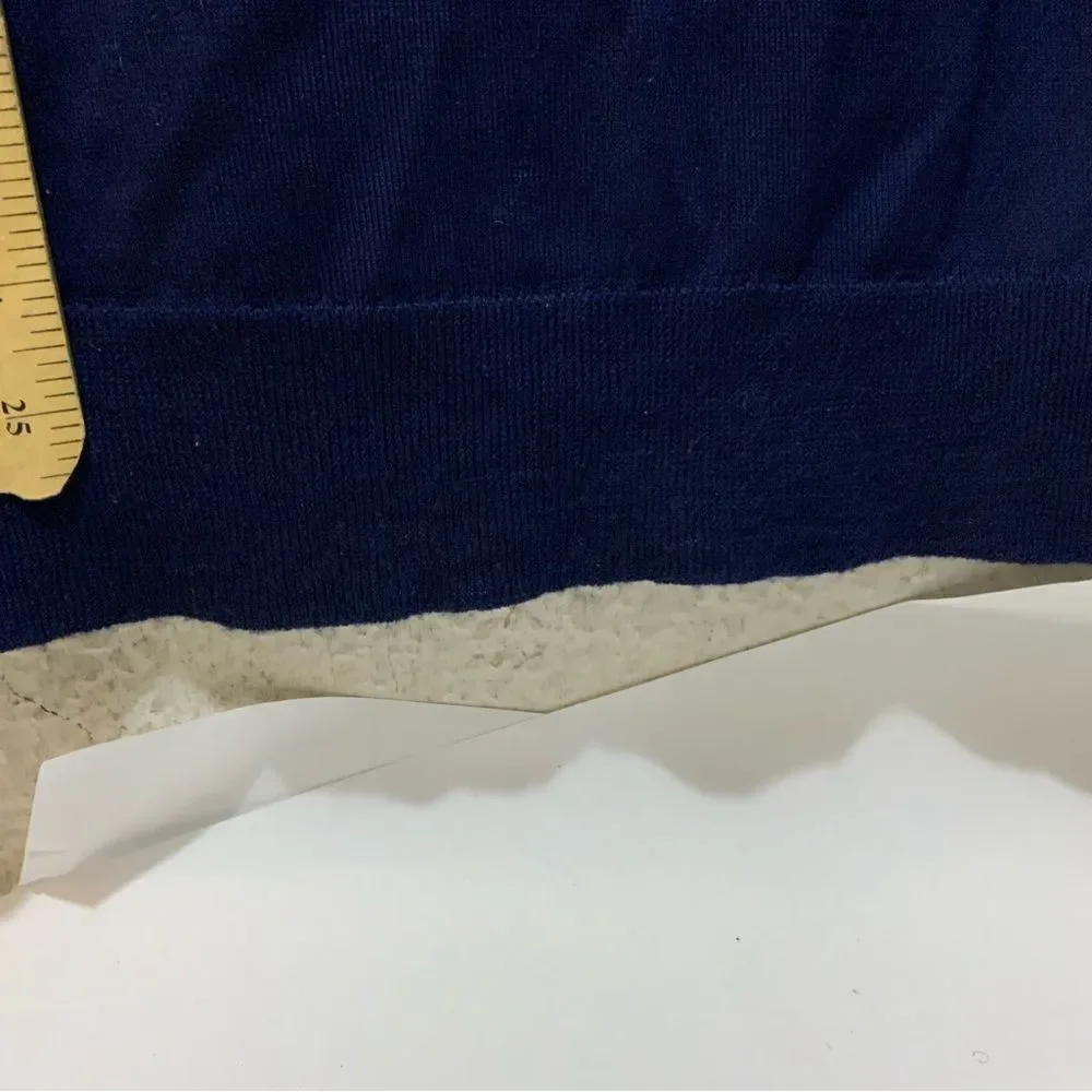 J. Crew womens Blue Merino Wool Crewneck Sweater Side Slits size Small